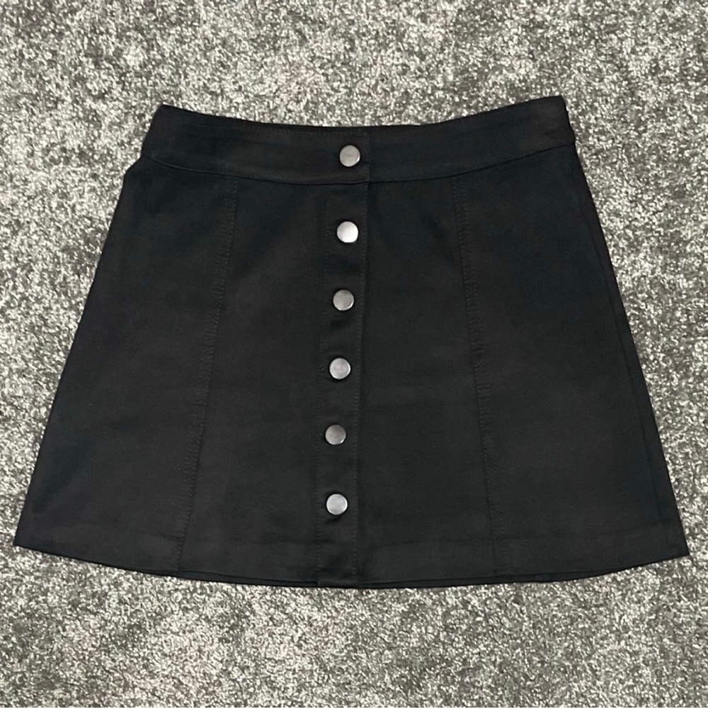 Zara Black Button-Front A-Line Skirt - Women